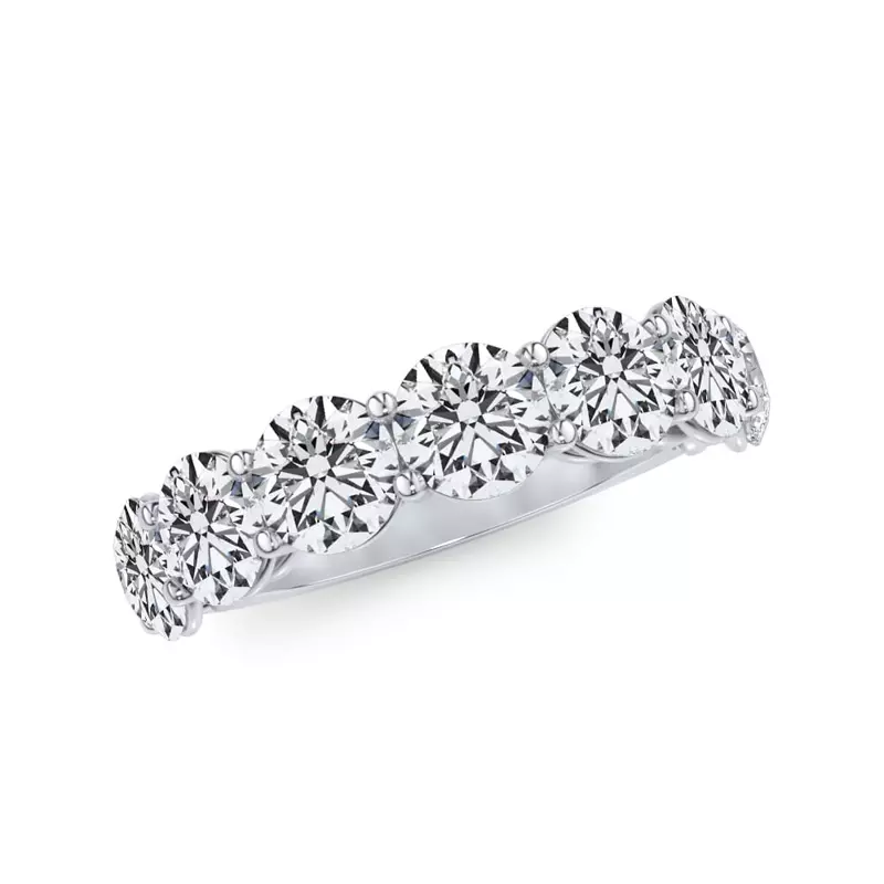 14K White Gold Classic Seven-Stone Round Lab Diamond Band (3.50ct. tw.)
