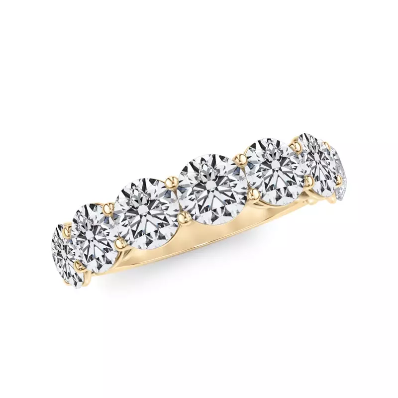 14K Yellow Gold Classic Seven-Stone Round Lab Diamond Band (3.50ct. tw.)