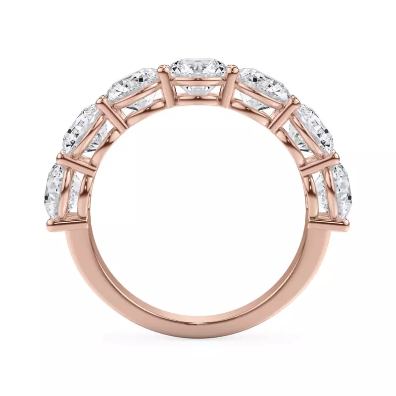 18K Rose Gold Classic Seven-Stone Round Lab Diamond Band (3.50ct. tw.)