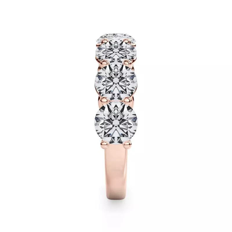 18K Rose Gold Classic Seven-Stone Round Lab Diamond Band (3.50ct. tw.)
