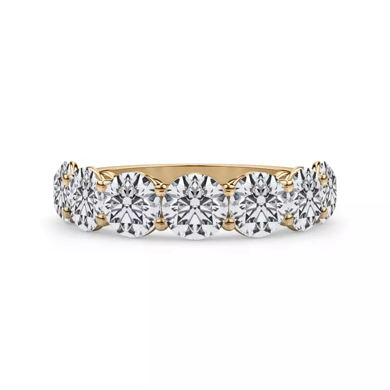 18K Yellow Gold Classic Seven-Stone Round Lab Diamond Band (3.50ct. tw.)