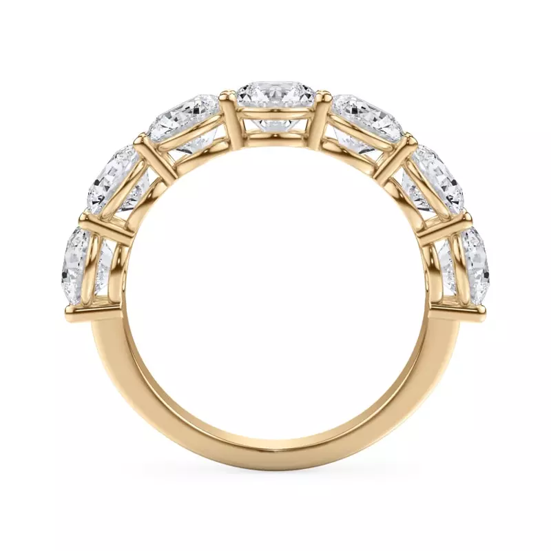 18K Yellow Gold Classic Seven-Stone Round Lab Diamond Band (3.50ct. tw.)