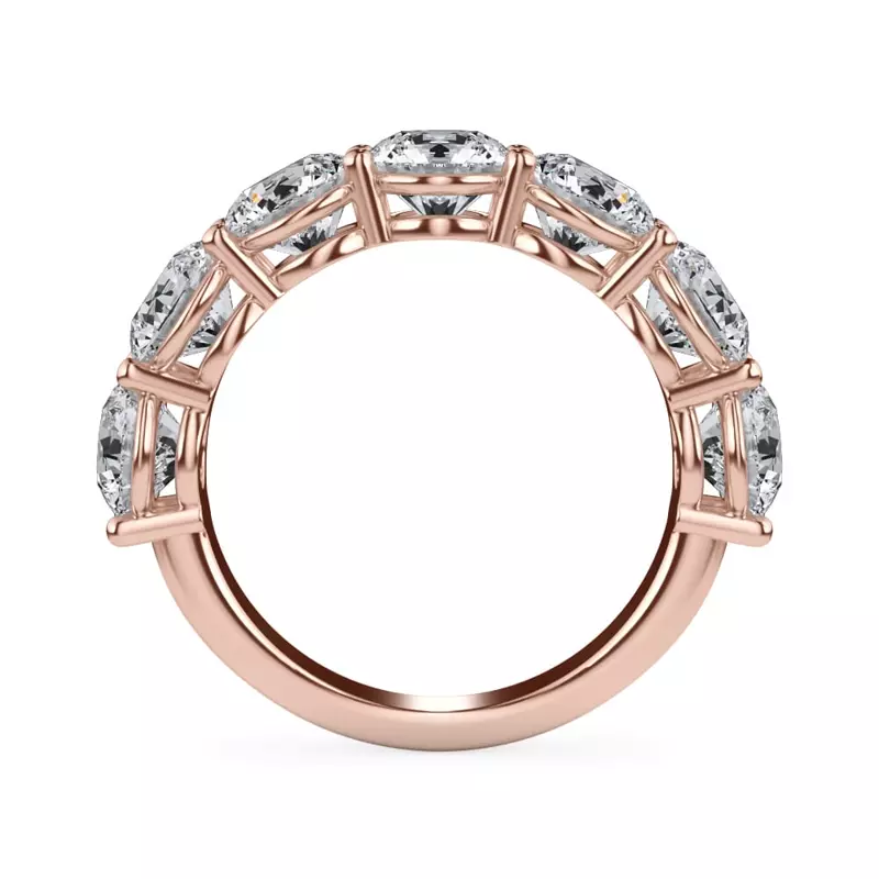 14K Rose Gold Classic Seven-Stone Round Lab Diamond Band (4.20ct. tw.)