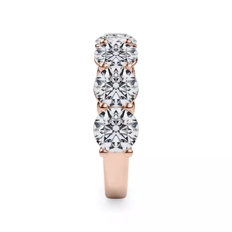 14K Rose Gold Classic Seven-Stone Round Lab Diamond Band (4.20ct. tw.)