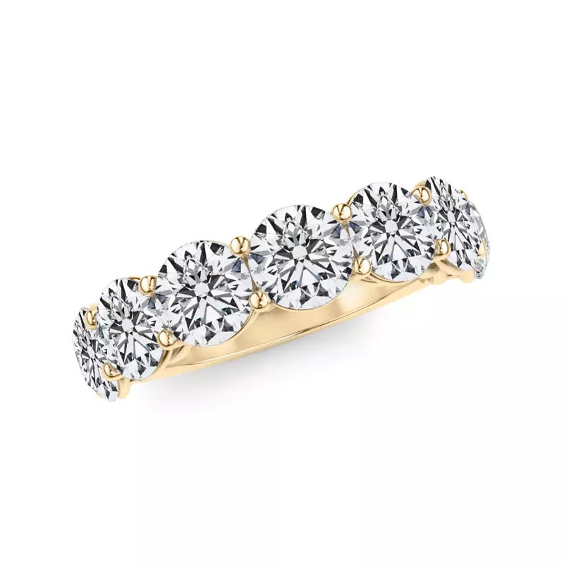 14K Yellow Gold Classic Seven-Stone Round Diamond Band (4.20ct. tw.)