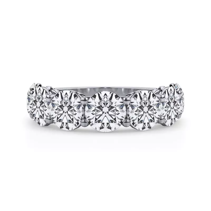 18K White Gold Classic Seven-Stone Round Lab Diamond Band (5.00ct. tw.)