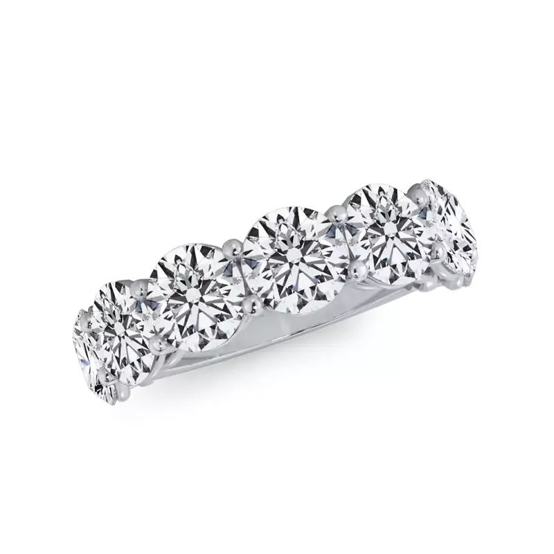 18K White Gold Classic Seven-Stone Round Lab Diamond Band (5.00ct. tw.)