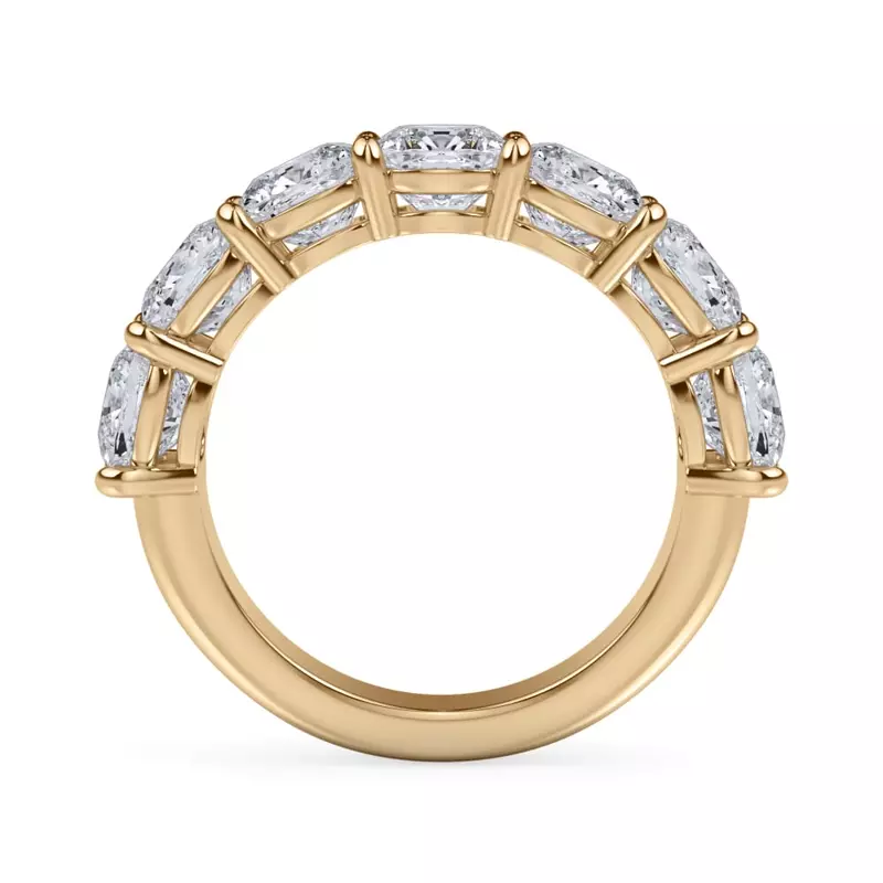 18K Yellow Gold Cushion Cut Lab Diamond 7 Stone Ring (5.00 ct. tw.)