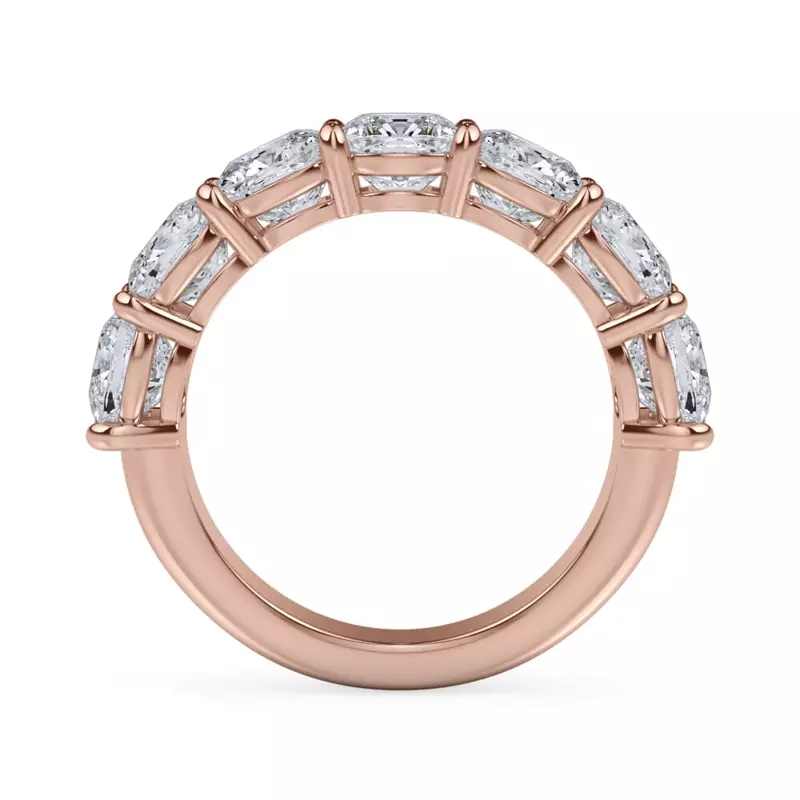 14K Rose Gold Cushion Cut Diamond 7 Stone Ring (5.00 ct. tw.)