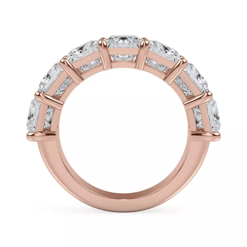 18K Rose Gold Princess Cut Lab Diamond 7 Stone Ring (5.00 ct. tw.)