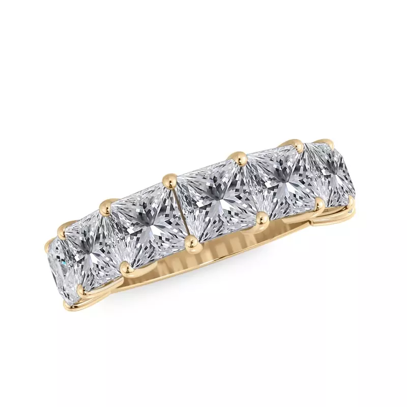 14K Yellow Gold Princess Cut Diamond 7 Stone Ring (5.00 ct. tw.)