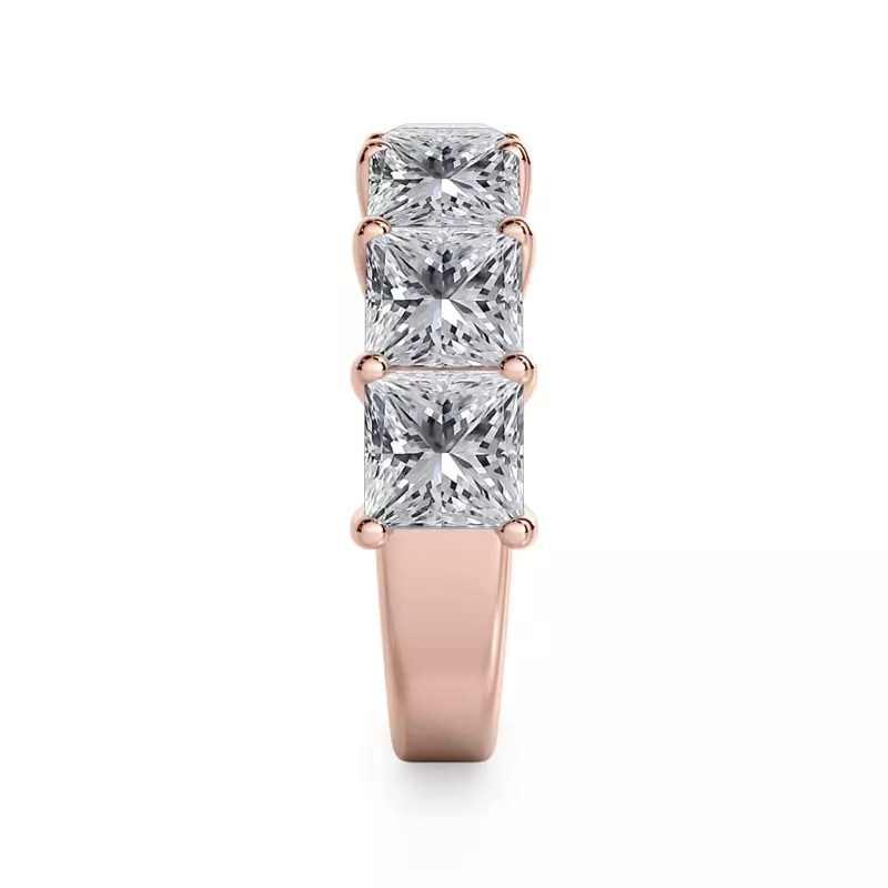 18K Rose Gold Princess Cut Diamond 7 Stone Ring (5.00 ct. tw.)