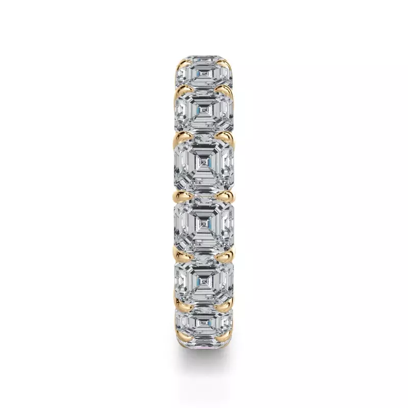 14K Yellow Gold Asscher Cut Lab Diamond Eternity Ring (7.0 ct. tw.)