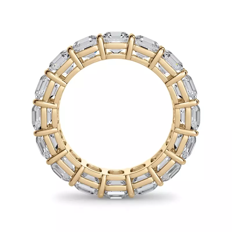 14K Yellow Gold Asscher Cut Lab Diamond Eternity Ring (7.0 ct. tw.)