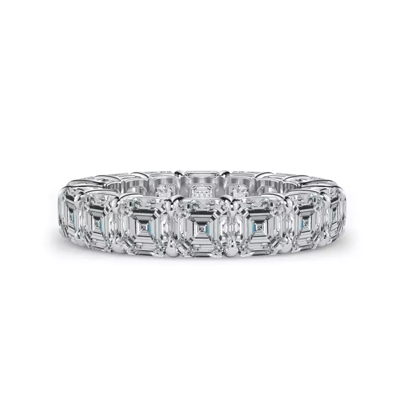 Platinum Asscher Cut Lab Diamond Eternity Ring (7.0 ct. tw.)