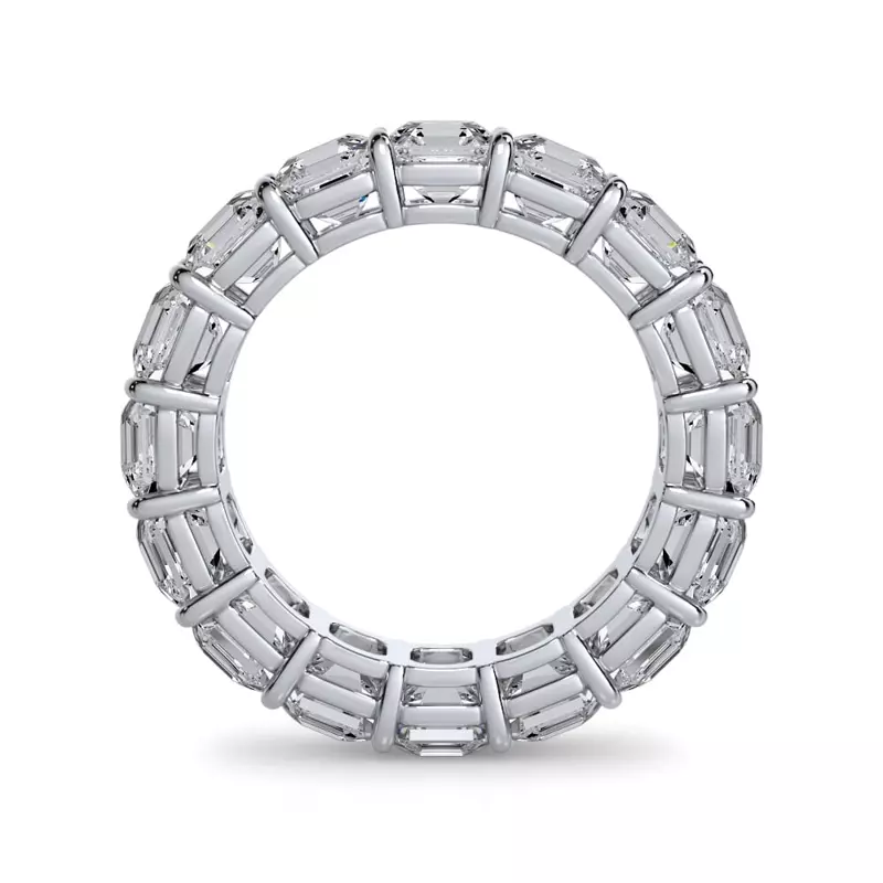 Platinum Asscher Cut Lab Diamond Eternity Ring (7.0 ct. tw.)