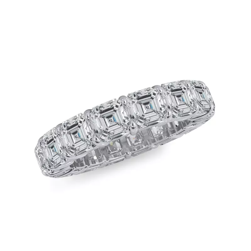 Platinum Asscher Cut Lab Diamond Eternity Ring (7.0 ct. tw.)