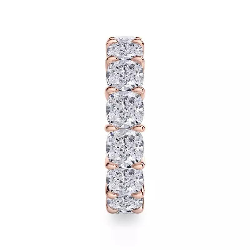 14K Rose Gold Cushion Cut Lab Diamond Eternity Ring (8.0 ct. tw.)
