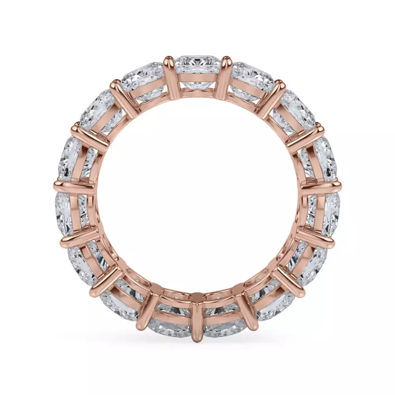 18K Rose Gold Cushion Cut Lab Diamond Eternity Ring (8.0 ct. tw.)