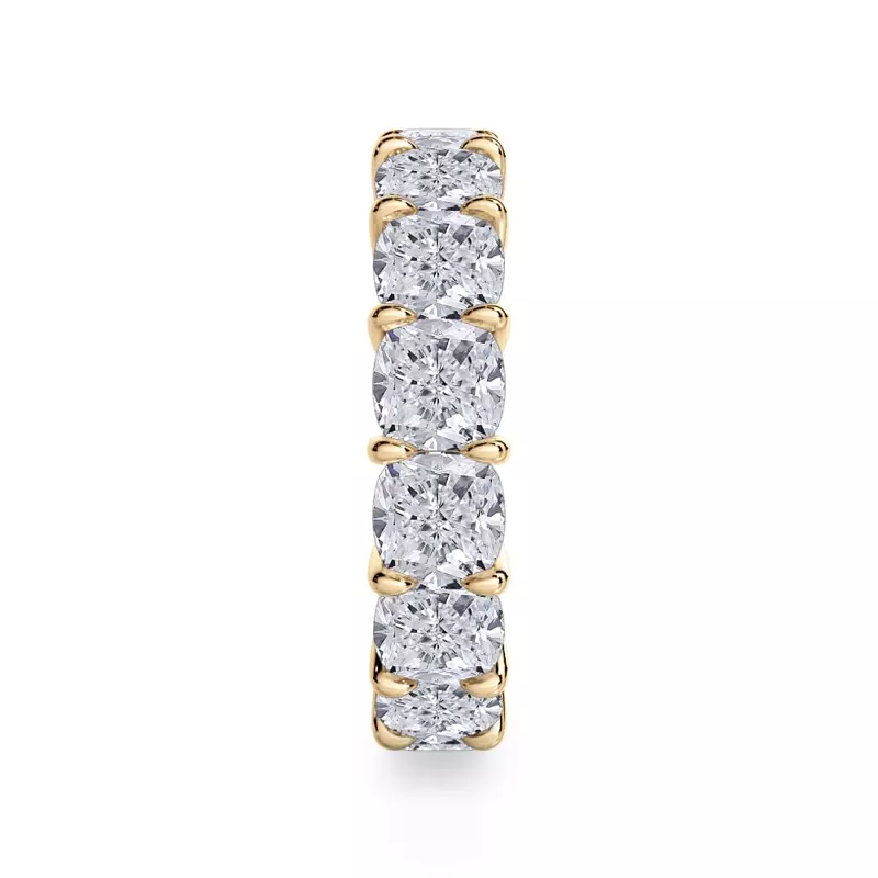 18K Yellow Gold Cushion Cut Diamond Eternity Ring (8.0 ct. tw.)