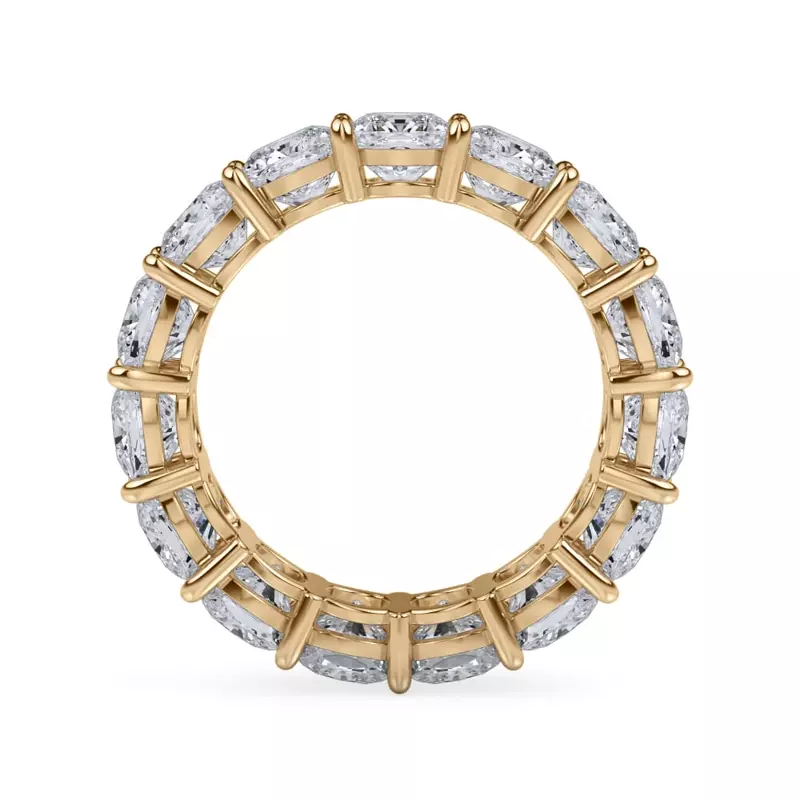 18K Yellow Gold Cushion Cut Diamond Eternity Ring (8.0 ct. tw.)