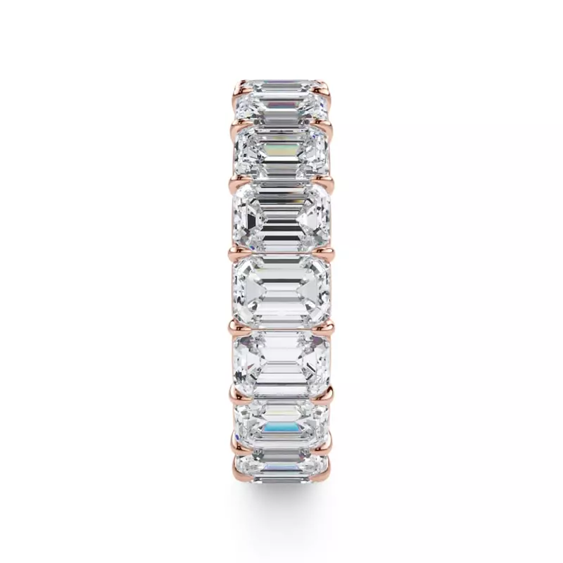 18K Rose Gold Emerald Cut Lab Diamond Eternity Ring (7.0 ct. tw.)