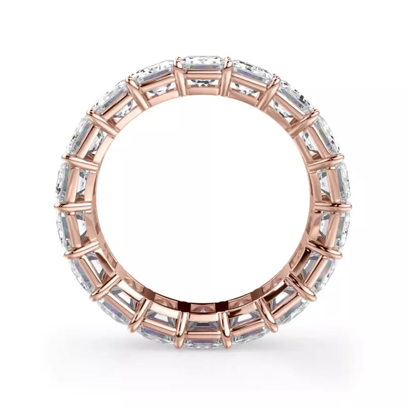 18K Rose Gold Emerald Cut Lab Diamond Eternity Ring (7.0 ct. tw.)