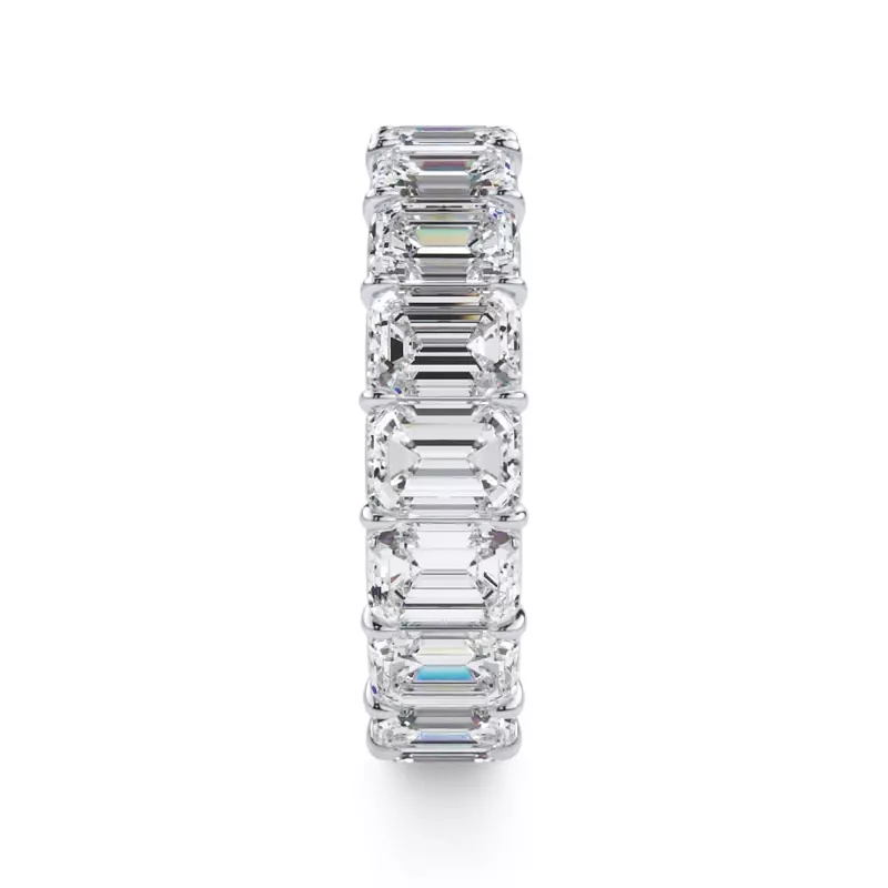 18K White Gold Emerald Cut Lab Diamond Eternity Ring (7.0 ct. tw.)