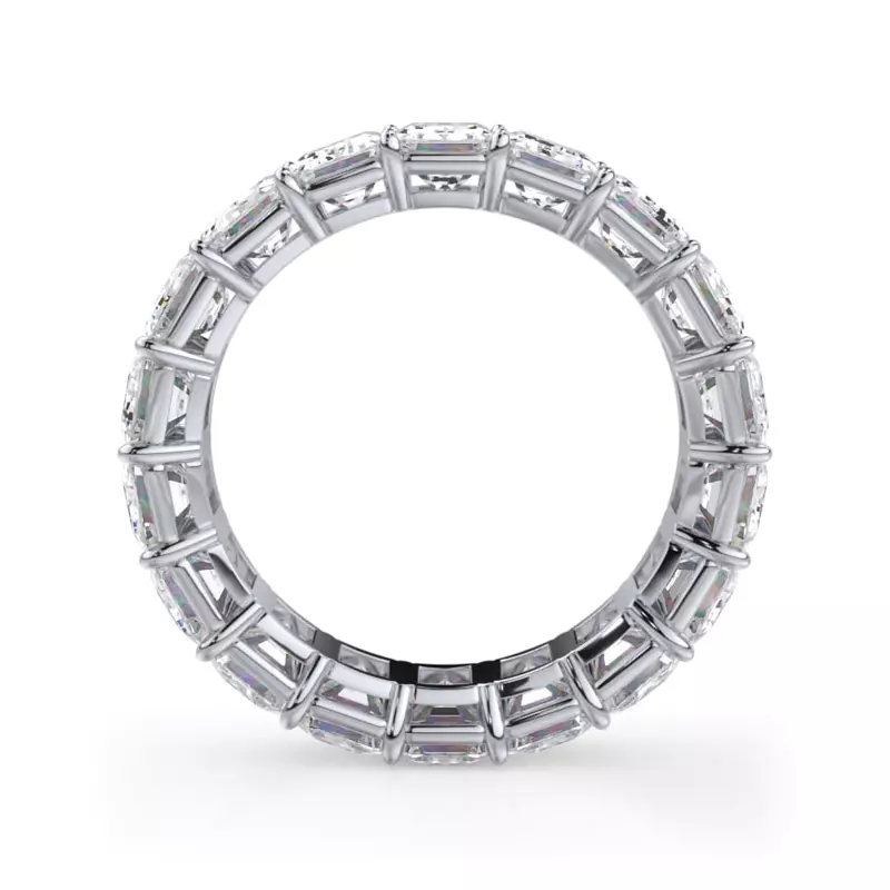 18K White Gold Emerald Cut Lab Diamond Eternity Ring (7.0 ct. tw.)