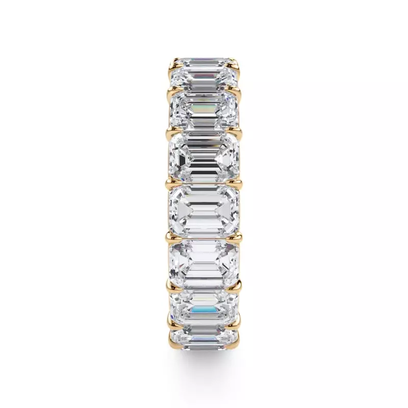 18K Yellow Gold Emerald Cut Lab Diamond Eternity Ring (7.0 ct. tw.)