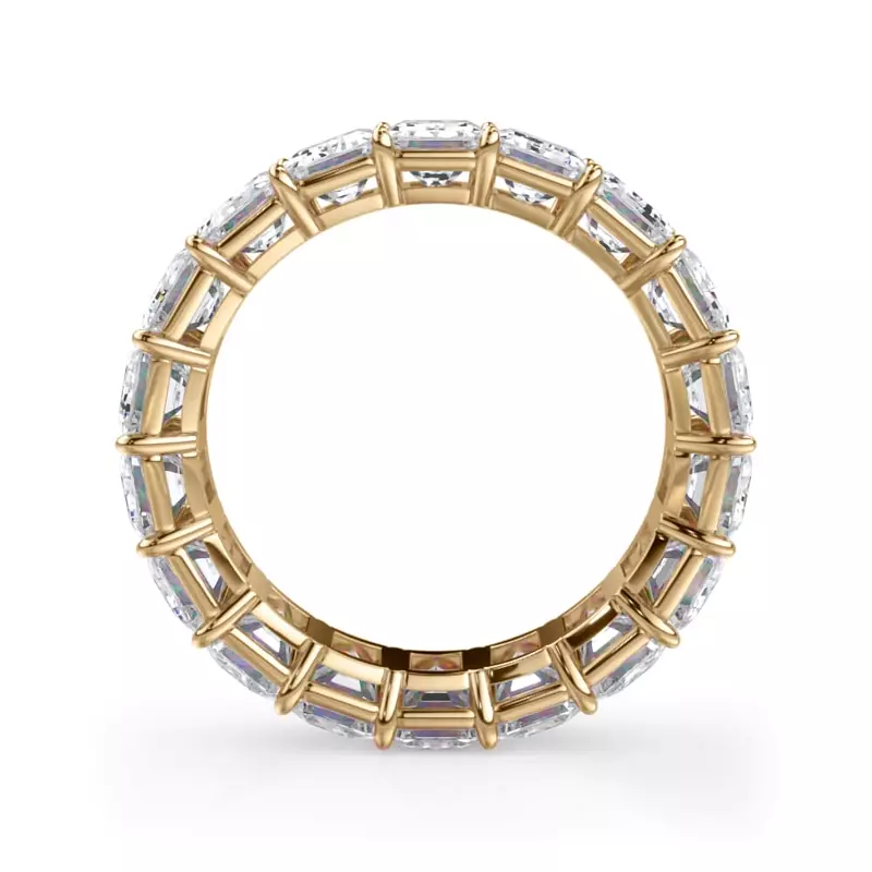 18K Yellow Gold Emerald Cut Lab Diamond Eternity Ring (7.0 ct. tw.)