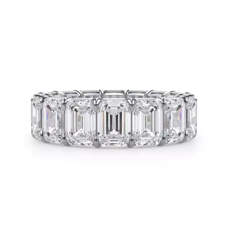 Platinum Emerald Cut Lab Diamond Eternity Ring (8.0 ct. tw.)