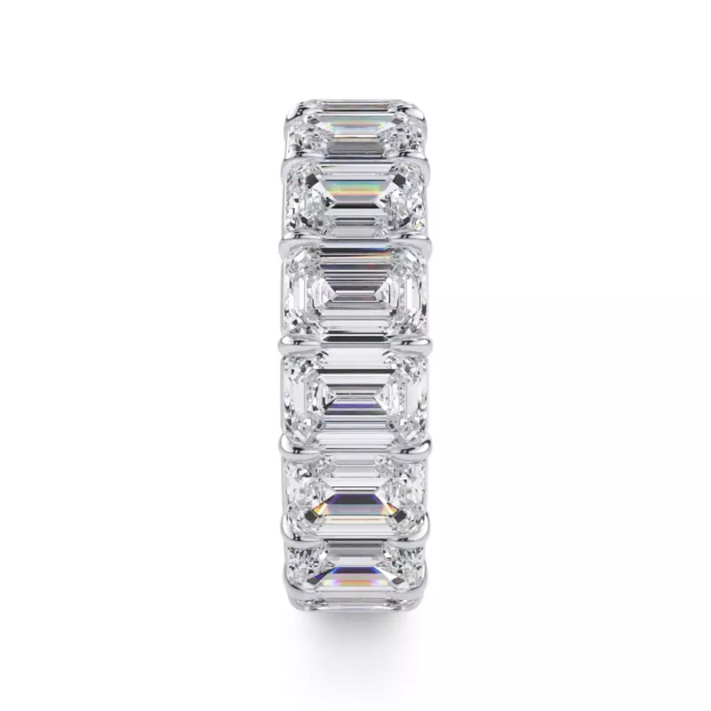 18K White Gold Emerald Cut Diamond Eternity Ring (8.0 ct. tw.)