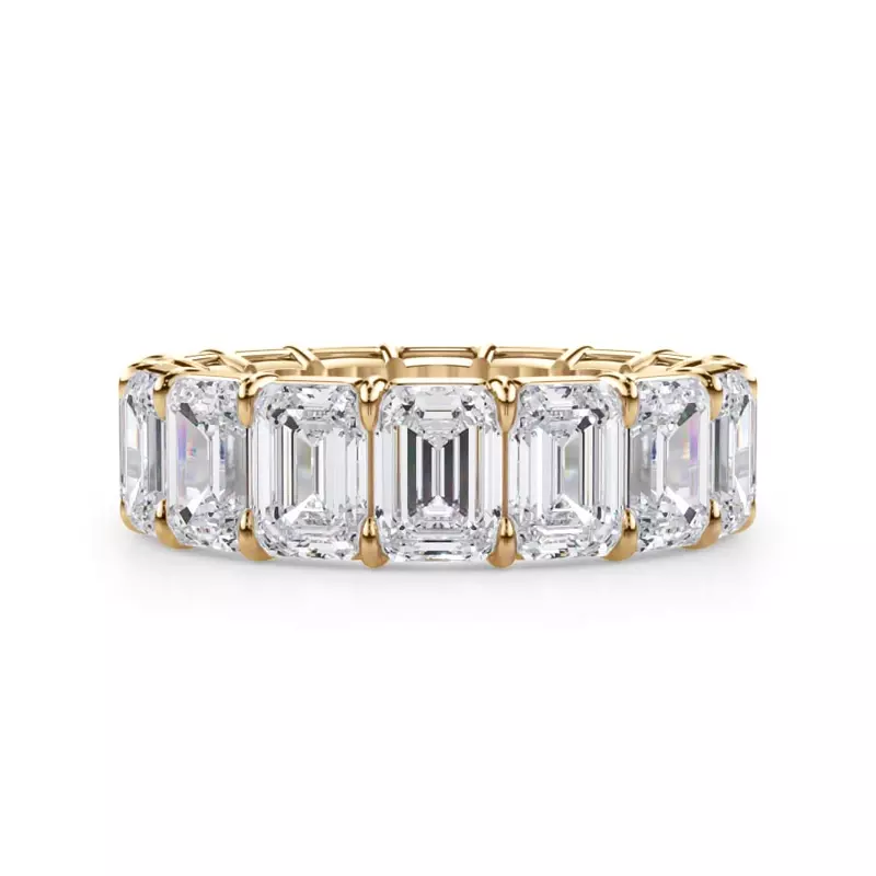 18K Yellow Gold Emerald Cut Diamond Eternity Ring (8.0 ct. tw.)