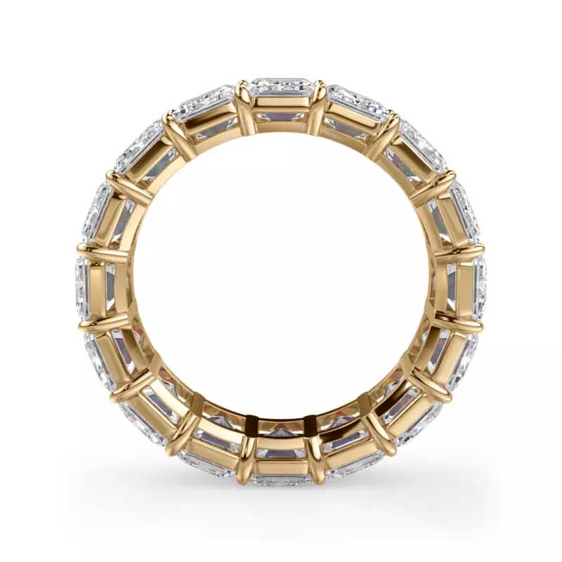 18K Yellow Gold Emerald Cut Diamond Eternity Ring (8.0 ct. tw.)