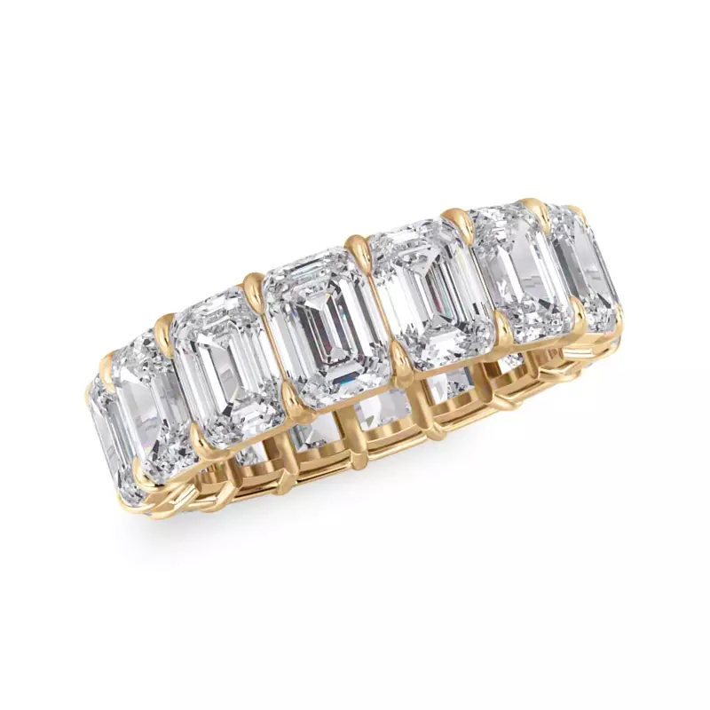 18K Yellow Gold Emerald Cut Diamond Eternity Ring (8.0 ct. tw.)