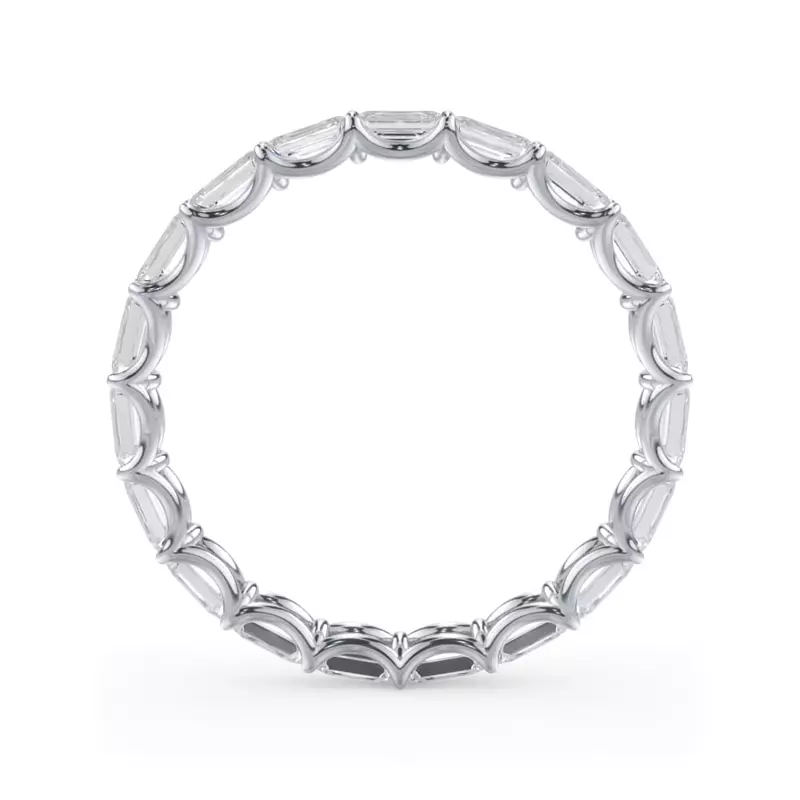 14K White Gold East-West Emerald-Cut Lab Diamond U-Prong Eternity Ring (2.00ct. tw.)
