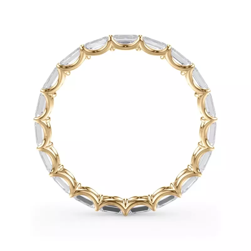14K Yellow Gold East-West Emerald-Cut Lab Diamond U-Prong Eternity Ring (2.00ct. tw.)