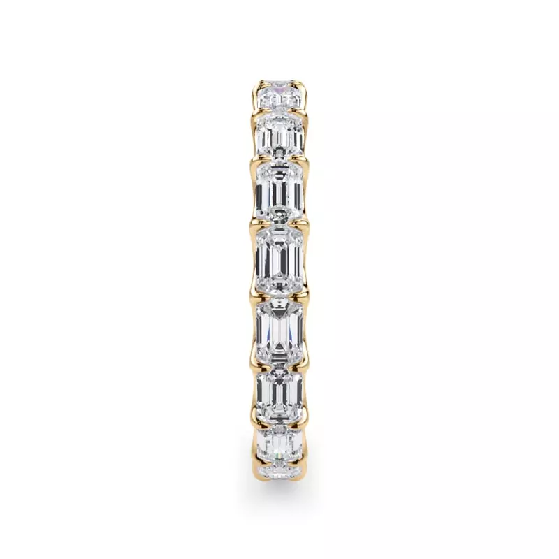 14K Yellow Gold East-West Emerald-Cut Lab Diamond U-Prong Eternity Ring (2.00ct. tw.)