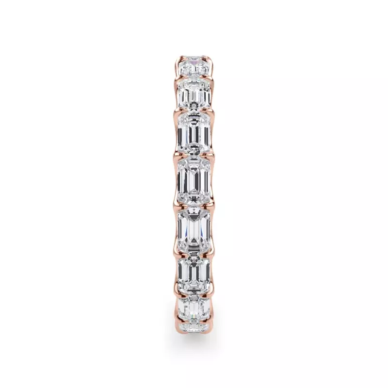 18K Rose Gold East-West Emerald-Cut Lab Diamond U-Prong Eternity Ring (2.00ct. tw.)