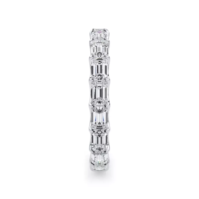 14K White Gold East-West Emerald-Cut Diamond U-Prong Eternity Ring (2.00ct. tw.)