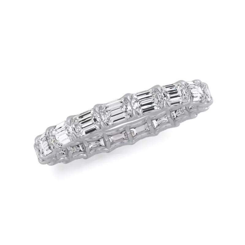 14K White Gold East-West Emerald-Cut Diamond U-Prong Eternity Ring (2.00ct. tw.)