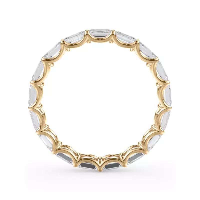 14K Yellow Gold East-West Emerald-Cut Lab Diamond U-Prong Eternity Ring (3.00ct. tw.)