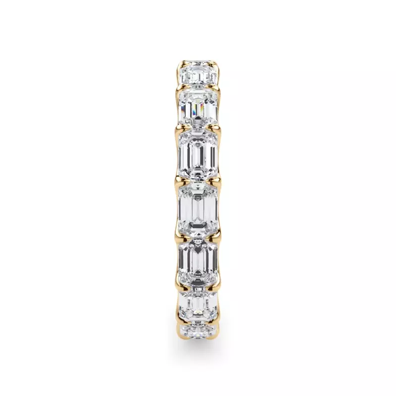 14K Yellow Gold East-West Emerald-Cut Lab Diamond U-Prong Eternity Ring (3.00ct. tw.)