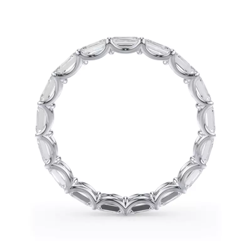 Platinum East-West Emerald-Cut Diamond U-Prong Eternity Ring (3.00ct. tw.)