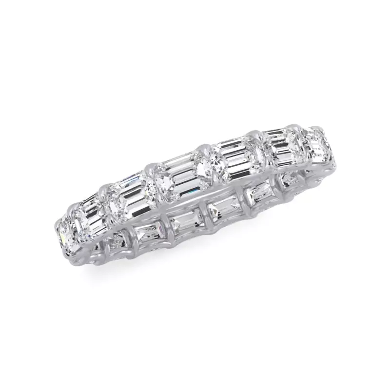 Platinum East-West Emerald-Cut Diamond U-Prong Eternity Ring (3.00ct. tw.)