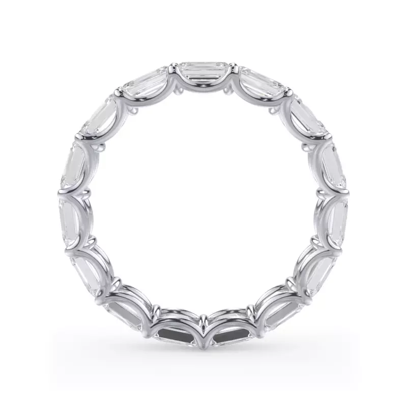 Platinum East-West Emerald-Cut Lab Diamond U-Prong Eternity Ring (3.50ct. tw.)