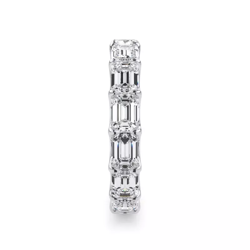 Platinum East-West Emerald-Cut Lab Diamond U-Prong Eternity Ring (3.50ct. tw.)