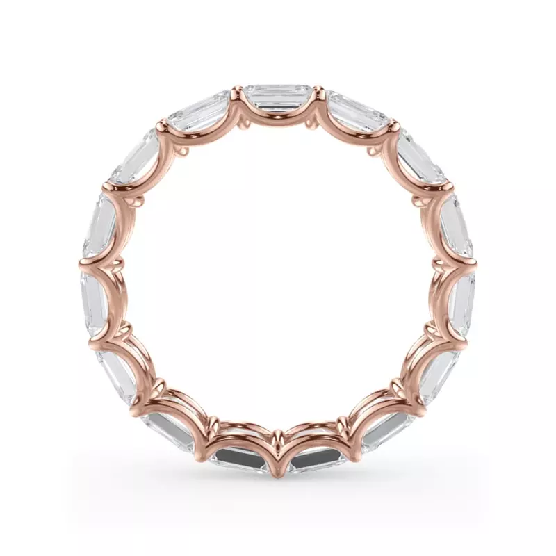 18K Rose Gold East-West Emerald-Cut Diamond U-Prong Eternity Ring (3.50ct. tw.)