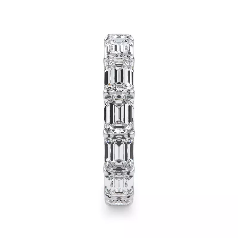 14K White Gold East-West Emerald-Cut Lab Diamond U-Prong Eternity Ring (4.00ct. tw.)